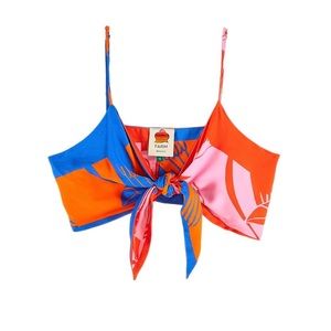 mixed rainbow toucans crop top XL farm Rio.